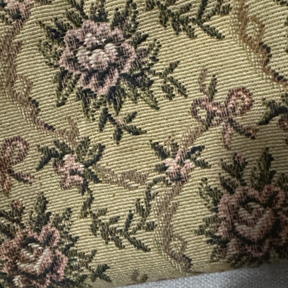 Vintage Avon “Tote Along” Bag-Dark Green PVC & Cloth Floral Tapestry-Zipper-EUC - Picture 15 of 16